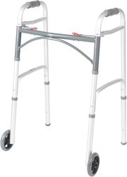 drive medical preservetech deluxe two button folding walker with 5" wheels