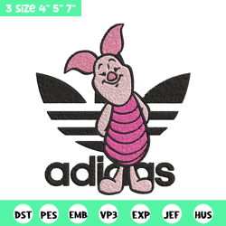 piglet adidas embroidery design, adidas embroidery, brand embroidery, embroidery file,logo shirt,digital download