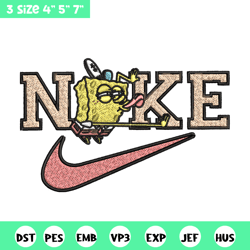 spongebob x nike embroidery design, nike embroidery, brand embroidery, embroidery file, logo shirt, digital download
