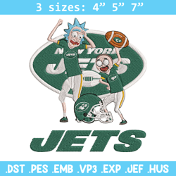 rick and morty new york jets embroidery design, new york jets embroidery, nfl embroidery, logo sport embroidery.