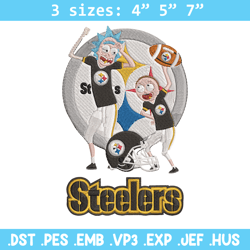 rick and morty pittsburgh steelers embroidery design, pittsburgh steelers embroidery, nfl embroidery, sport embroidery.