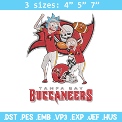 rick and morty tampa bay buccaneers embroidery design, tampa bay buccaneers embroidery, nfl embroidery, sport embroidery