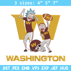 rick and morty washington commanders embroidery design, commanders embroidery, nfl embroidery, logo sport embroidery.