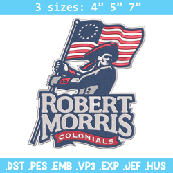 robert morris logo embroidery design, sport embroidery, logo sport embroidery, embroidery design, ncaa embroidery