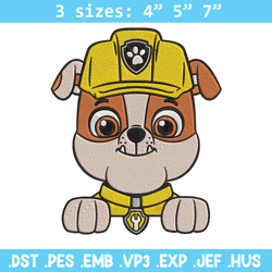 rubble dog embroidery design, paw patrol embroidery, embroidery file, anime embroidery, anime shirt, digital download.