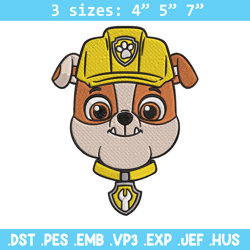 rubble dog embroidery design, paw patrol embroidery, embroidery file, anime embroidery, anime shirt, digital download