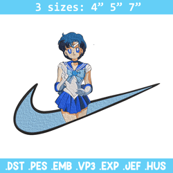 sailor mercury embroidery design,sailor moon embroidery, embroidery file, nike embroidery, anime shirt, digital download