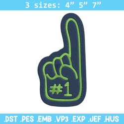 seattle seahawks foam finger embroidery design, seahawks embroidery, nfl embroidery, sport embroidery, embroidery design