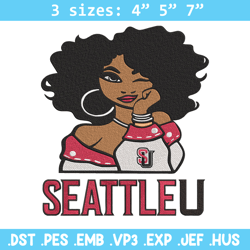 seattle university girl embroidery design, ncaa embroidery, embroidery design, logo sport embroidery,sport embroidery