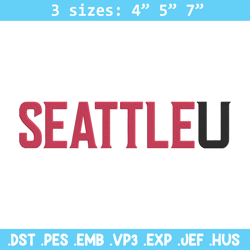 seattle university logo embroidery design, ncaa embroidery, sport embroidery, logo sport embroidery, embroidery design