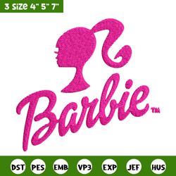 barbie logo and her embroidery, barbie logo and her embroidery, logo design, embroidery file, digital download.