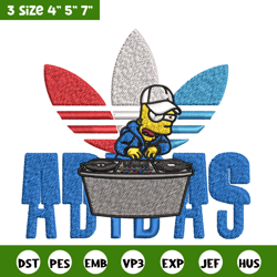 bart dj adidas embroidery design, adidas embroidery, brand embroidery, embroidery file, logo shirt, digital download