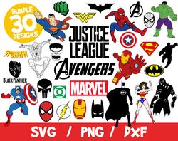 superhero svg bundle vector marvel cricut superman batman vinyl clipart avengers ironman justice league png