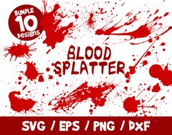 blood splatter svg bundle halloween decor platter cricut vector clipart wall decal