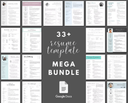 33 resume template mega bundle | google docs | cv template professional, cv template, simple resume, resume template,