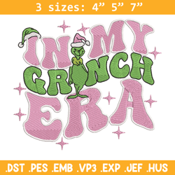 grinch era embroidery design, grinch embroidery, chrismas design, embroidery shirt, embroidery file, digital download.