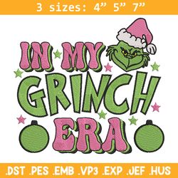 grinch era embroidery design, grinch embroidery, chrismas design,embroidery shirt, embroidery file, digital download