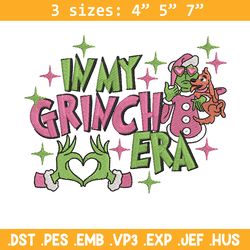 grinch era embroidery design,grinch embroidery, chrismas design, embroidery shirt, embroidery file, digital download