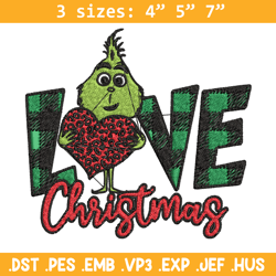 grinch love christmas embroidery design, grinch christmas embroidery, grinch design, embroidery file, instant download.