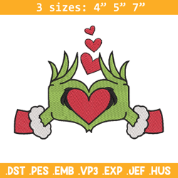 grinch love embroidery design, grinch embroidery, chrismas design, embroidery shirt, embroidery file, digital download