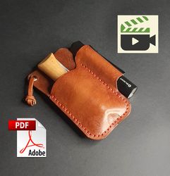 folding knife leather sheath for flashlight organizer edc tools fast&easy