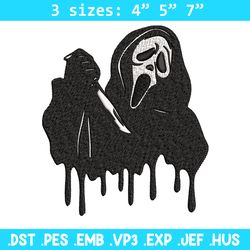 ghostface knife embroidery design, horror embroidery, embroidery file, logo design, logo shirt, digital download.