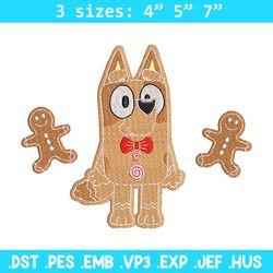 gingerbread bluey embroidery design, bluey embroidery, chrismas design,embroidery file,embroidery shirt,digital download