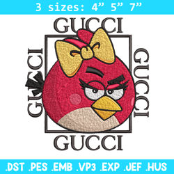 girl bird gucci embroidery design, angry birds embroidery, cartoon design, embroidery file, logo shirt, digital download