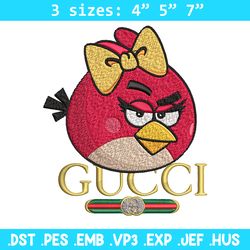 girl bird gucci embroidery design, angry birds embroidery, cartoon design, embroidery file, logo shirt, instant download