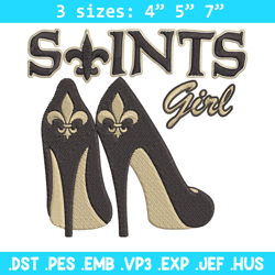 girl new orleans saints embroidery design, new orleans saints embroidery, nfl embroidery, logo sport embroidery.