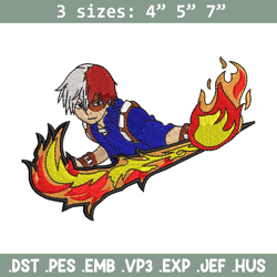 shoto todoroki nike embroidery design, my hero academia embroidery, nike design, anime design, digital download