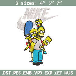 simpson family nike embroidery design, simpson cartoon embroidery, nike design, embroidery file, instant download.