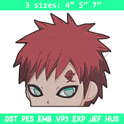 gaara peeker embroidery design, naruto embroidery, embroidery file, anime embroidery,anime shirt, digital download