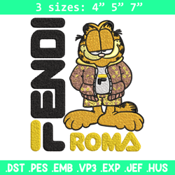 garfield fendi embroidery design, garfield fendi cartoon embroidery, cartoon design, embroidery file, instant download.