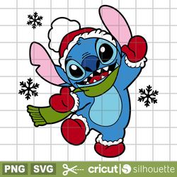 christmas stitch svg, christmas svg, winter svg, lilo and stitch svg, snowflakes svg, holiday svg, disney svg stitch svg