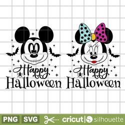 happy halloween mickey and minnie svg, halloween svg, cricut svg, scary halloween svg, cut files, jack and sally svg