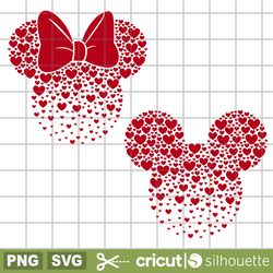 mickey and minnie hearts svg, gradient hearts svg, cricut svg, cricut cutting files, valentines day svg, couples svg