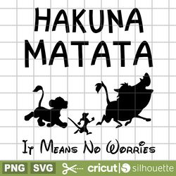 hakuna matata svg, trending svg, it means no worries svg, lion king svg, timon svg, pumba svg, disney svg