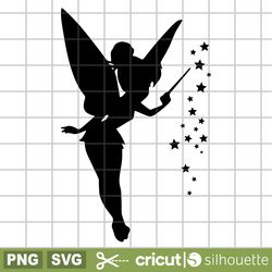 tinkerbell svg, tinkerbell silhouette, tinkerbell flying svg, tinkerbell fairy wings svg, tinkerbell svg, fairy dust svg