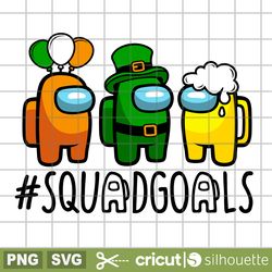 squad goals among us svg, st patrick's day svg, among us svg, leprechauns svg, squad goals svg, trending svg, free svg