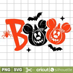 boo mickey mouse svg, halloween svg, pumpkin svg, boo svg, cricut, silhouette vector cut file, boo ears svg, bats svg