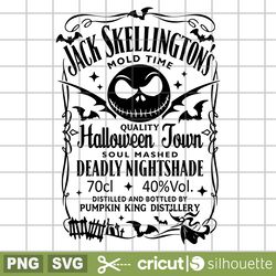 jack skellington whiskey svg, halloween svg, nightmare before christmas svg, skull svg, cricut, silhouette vector cut