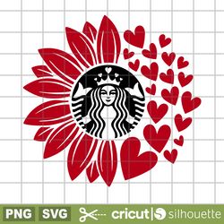 valentine's heart sunflower starbucks svg, valentine's day svg, valentine svg, love svg, valentine heart starbucks svg