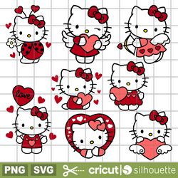 hello kitty valentines svg, hello kitty png, hello kitty svg, valentines day hello kitty svg, cricut svg, cupid svg