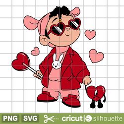 valentine baby benito svg, baby bad bunny svg, valentines day svg, bad bunny svg, baby benito svg, heart svg