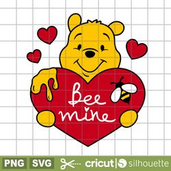 bee mine winnie the pooh svg, valentines day svg, bee mine svg, winnie the pooh svg, bee svg, disney svg, heart svg
