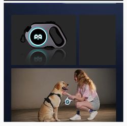 5m automatic retractable dog leash led luminous leading light straps for small medium dog pet flexi walking running leas