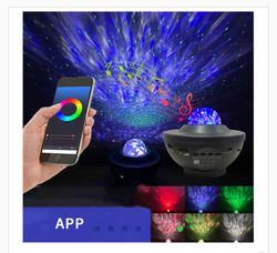 galaxy starry night lamp led star projector night light ocean wave projector with music bluetooth remote control kids gi