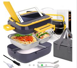 kitchen ware 1.5l cookware sets heater portable electric lunch boxes stainless steel container with insulation bag