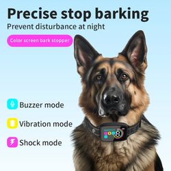 smart automatic anti barking dog collar rechargeable bark stopper stop barking hd digital display ip67 waterproof collar